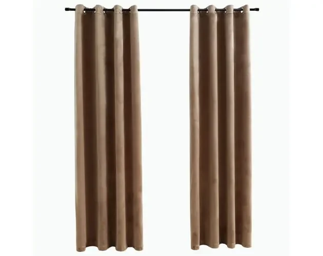 vidaXL cortinas opacas con anillas 2 uds terciopelo beige 140×175 cm | Brico Depôt Di Marca
