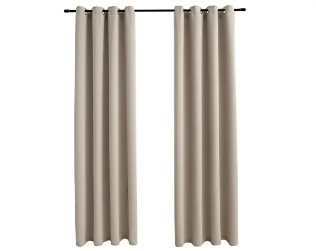 vidaXL cortinas opacas con anillas de metal 2 piezas beige 140×175 cm | Brico Depôt Di Marca