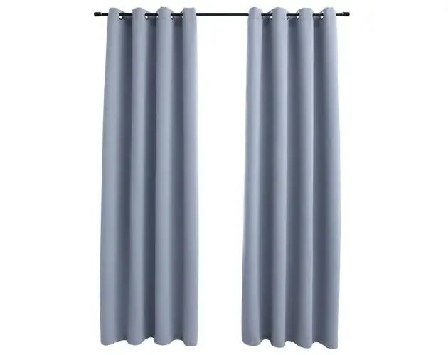 vidaXL cortinas opacas con anillas de metal 2 piezas gris 140×245 cm | Brico Depôt Compra Online