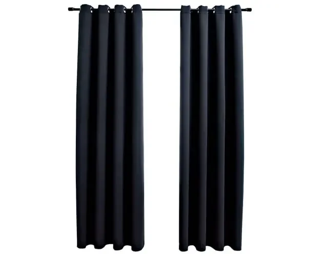 vidaXL cortinas opacas con anillas de metal 2 piezas negro 140×175 cm | Brico Depôt Reso Gratuito