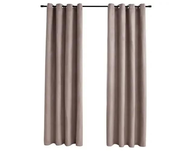 vidaXL cortinas opacas con aros de metal 2 piezas gris topo 140×245 cm | Brico Depôt A Buon Prezzo