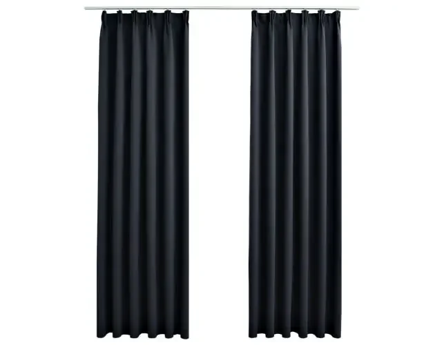 vidaXL cortinas opacas con ganchos 2 piezas gris antracita 140×245 cm | Brico Depôt Pagamento Sicuro