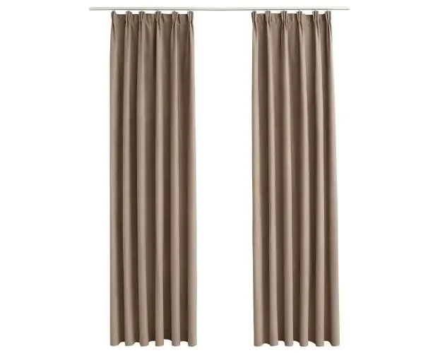 vidaXL cortinas opacas con ganchos 2 piezas gris topo 140×225 cm | Brico Depôt Certificato