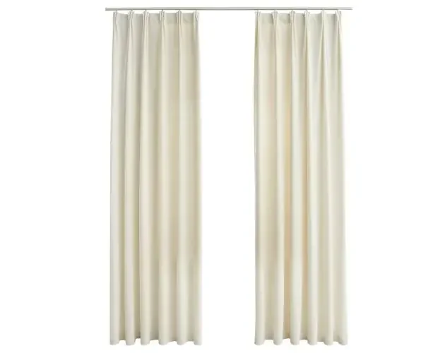 vidaXL cortinas opacas con ganchos 2 pzas terciopelo crema 140×245 cm | Brico Depôt All’Ingrosso
