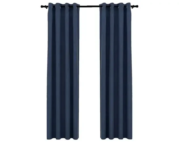 vidaXL cortinas opacas con ojales look de lino 2 pzas azul 140×245 cm | Brico Depôt Offerta