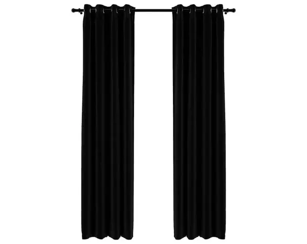 vidaXL cortinas opacas con ojales look de lino 2 pzas negro 140×225 cm | Brico Depôt Economico