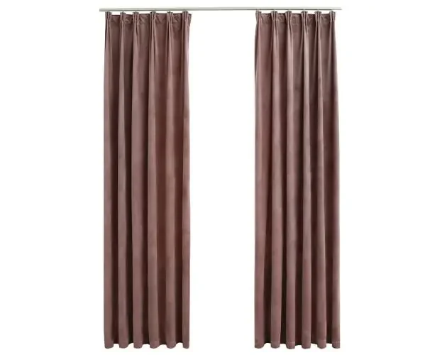 vidaXL cortinas opacas ganchos 2 pzas terciopelo rosa viejo 140×245 cm | Brico Depôt Compra Online