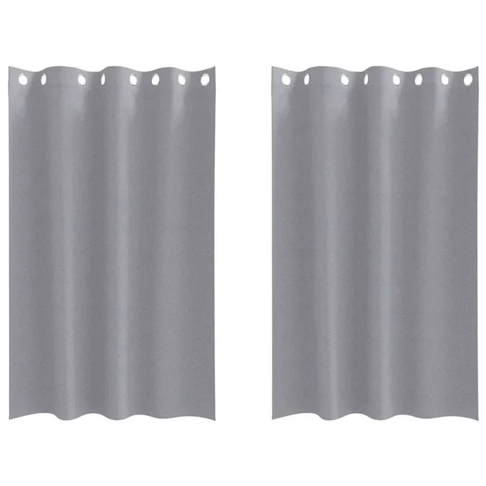 vidaXL Cortinas opacas Gris Claro Poliéster (4)