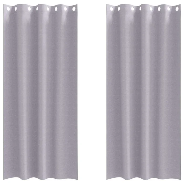 vidaXL Cortinas opacas Gris Metalizado Poliéster (8)