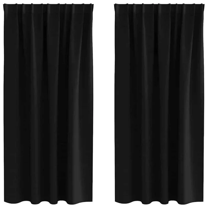 vidaXL Cortinas opacas Negro Poliéster (12)