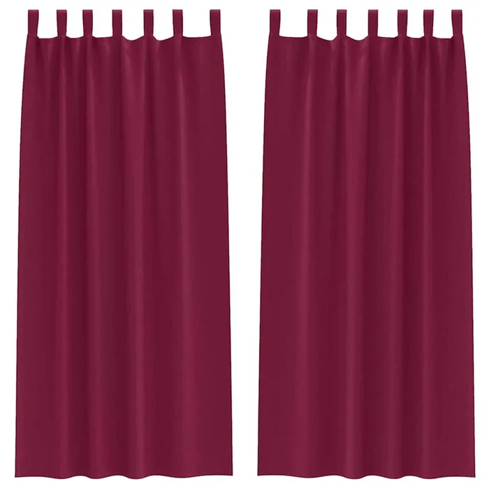 vidaXL Cortinas opacas Rojo vino Poliéster (8)