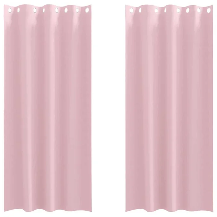 vidaXL Cortinas opacas Rosa Bebé Poliéster (6)