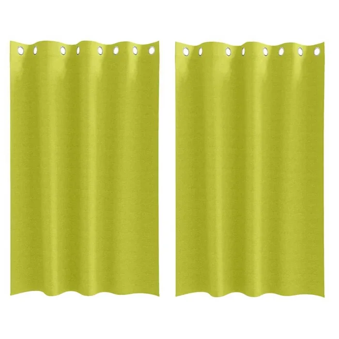 vidaXL Cortinas opacas Verde Poliéster (7)