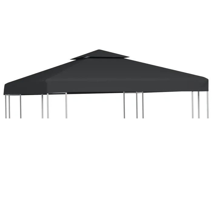 vidaXL Cubierta de repuesto de cenador 310 g/m² gris oscuro 3×3 m