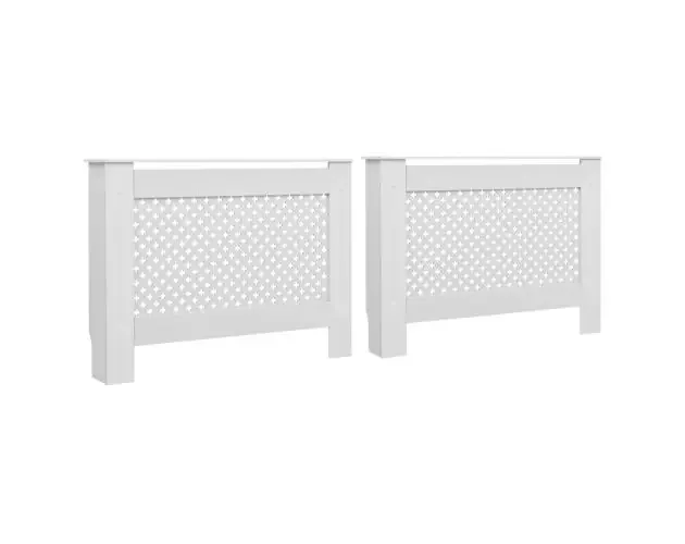 vidaXL cubiertas para radiador 2 unidades mdf blanco 112x19x81,5 cm | Brico Depôt Migliore Qualità