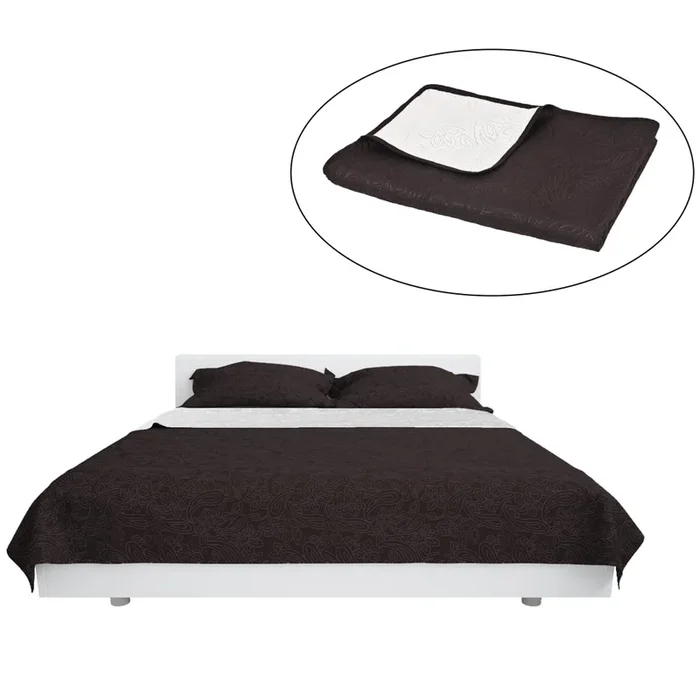 vidaXL Cubrecama acolchado doble cara 230×260 cm crema y marrón