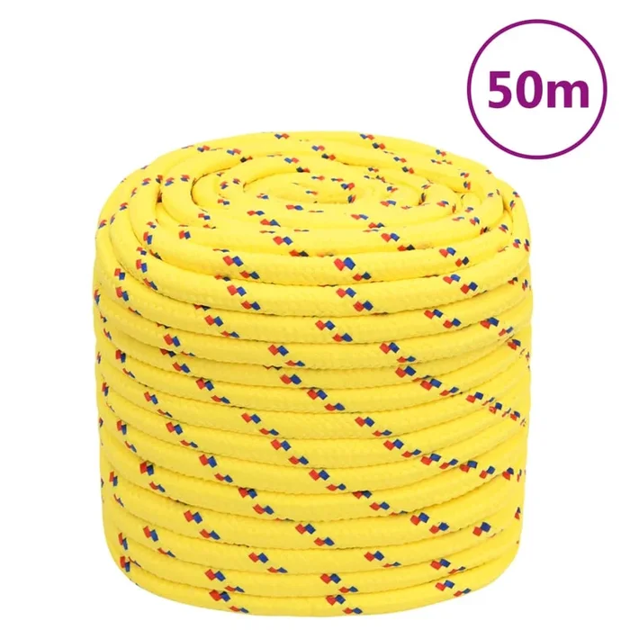 vidaXL Cuerda de barco polipropileno amarillo 18 mm 50 m