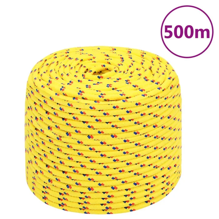 vidaXL Cuerda de barco polipropileno amarillo 8 mm 500 m