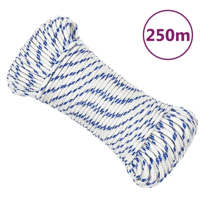 vidaXL Cuerda de barco polipropileno blanco 4 mm 250 m