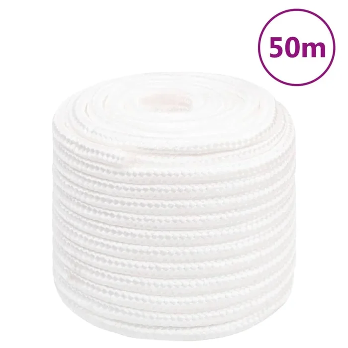 vidaXL Cuerda de barco polipropileno blanco intenso 18 mm 50 m