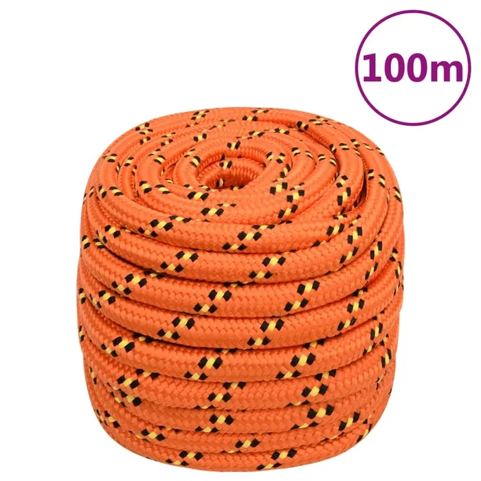 vidaXL Cuerda de barco polipropileno naranja 20 mm 100 m