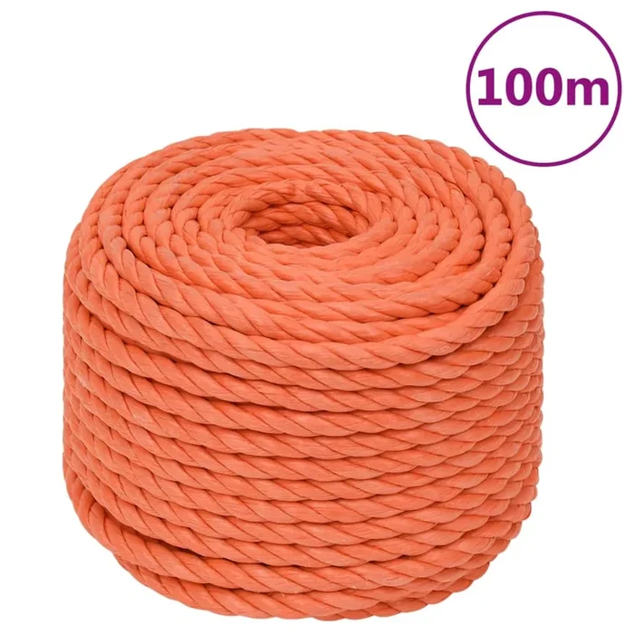 vidaXL Cuerda de trabajo polipropileno naranja 20 mm 100 m