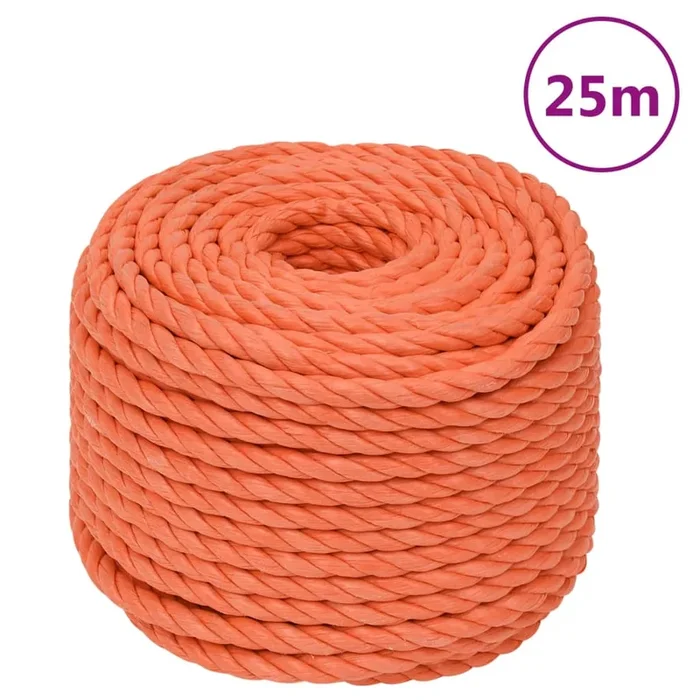 vidaXL Cuerda de trabajo polipropileno naranja 24 mm 25 m
