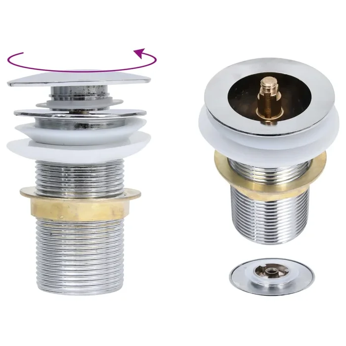 vidaXL Desagüe empuje sin función desbordamiento cromado 6,4×6,4×9,1cm