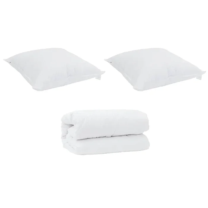vidaXL Edredón con almohadas 3 pcs Microfibra y Pluma de Oca (6)