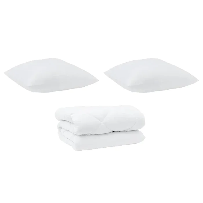 vidaXL Edredón con almohadas 3 pcs Microfibra y Plumas de Pato (42)