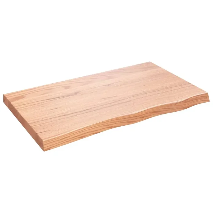 vidaXL Encimera baño madera maciza tratada marrón claro 100x60x(2-6)cm