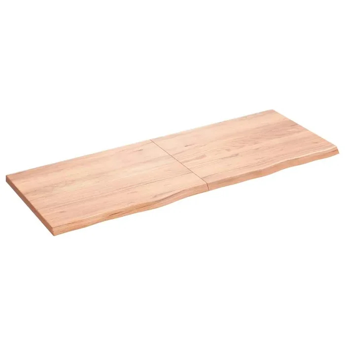 vidaXL Encimera baño madera maciza tratada marrón claro 160x60x(2-4)cm