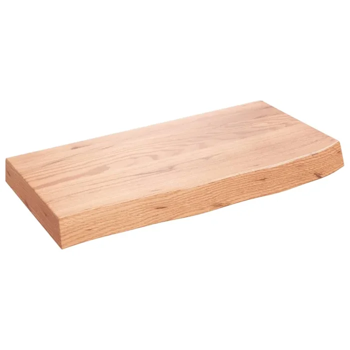 vidaXL Encimera baño madera maciza tratada marrón claro 60x30x(2-6) cm