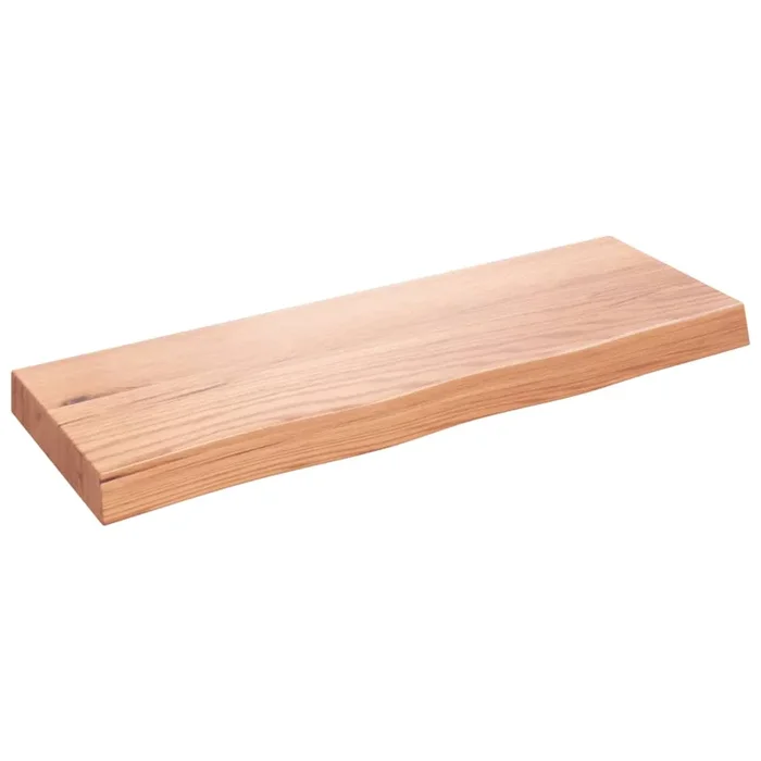 vidaXL Encimera baño madera maciza tratada marrón claro 80x30x(2-6) cm