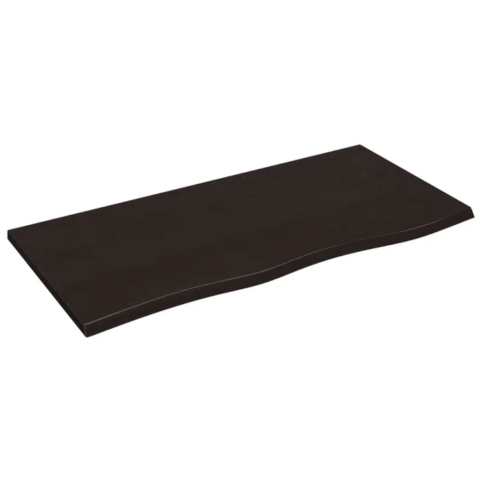vidaXL Encimera baño madera maciza tratada marrón oscuro 100x50x2 cm