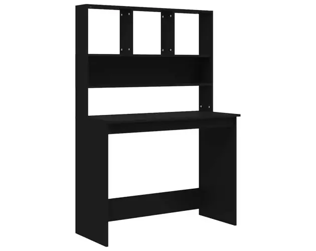 vidaXL escritorio con estantes madera contrachapada negro 102x45x148cm | Brico Depôt Certificato