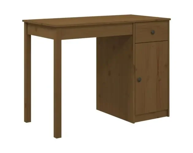vidaXL escritorio de madera maciza de pino marrón miel 100x50x75 cm | Brico Depôt Migliore Qualità