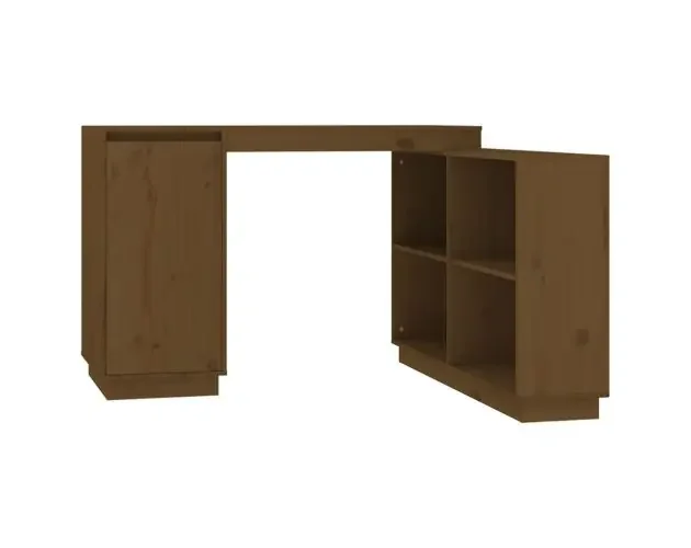 vidaXL escritorio de madera maciza de pino marrón miel 110x50x75 cm | Brico Depôt Economico