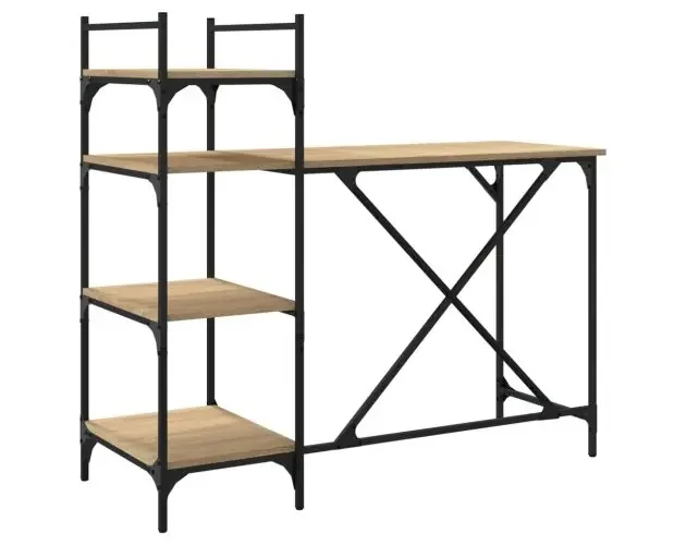 vidaXL escritorio de ordenador con estantes roble sonoma 120x47x109 cm | Brico Depôt Occasione Imperdibile