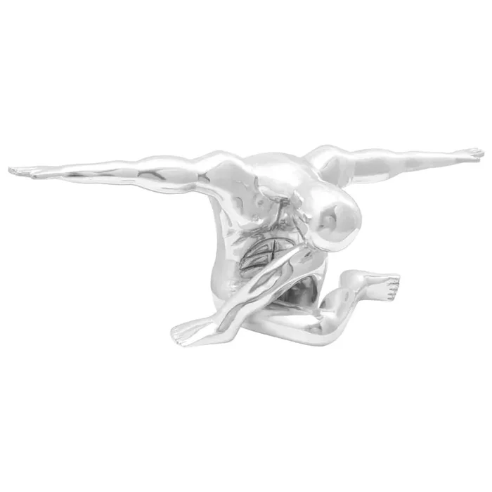 vidaXL Escultura Plateado 91.5 x 32 x 33 cm Aluminio