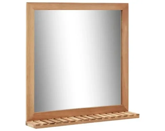 vidaXL espejo de cuarto de baño madera maciza de nogal 60x12x62 cm | Brico Depôt Prezzo Ridotto