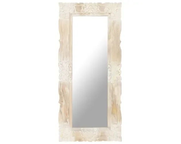 vidaXL espejo de madera maciza de mango blanco 110×50 cm | Brico Depôt Sconto