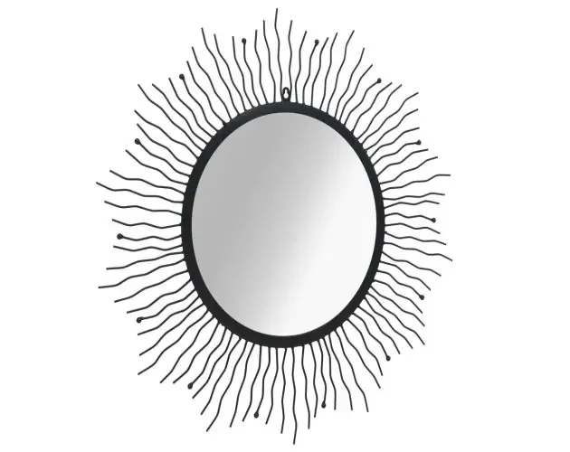 vidaXL espejo de pared de jardín con forma de sol 80 cm negro | Brico Depôt In Voga