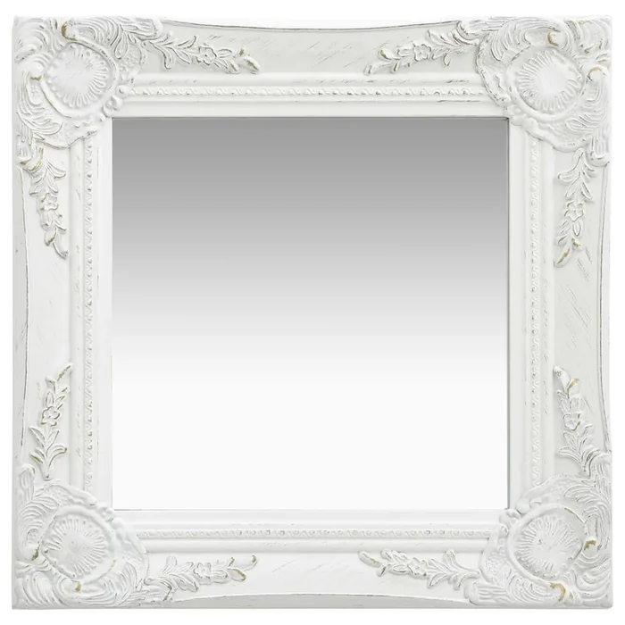 vidaXL Espejo de pared estilo barroco blanco 40×40 cm