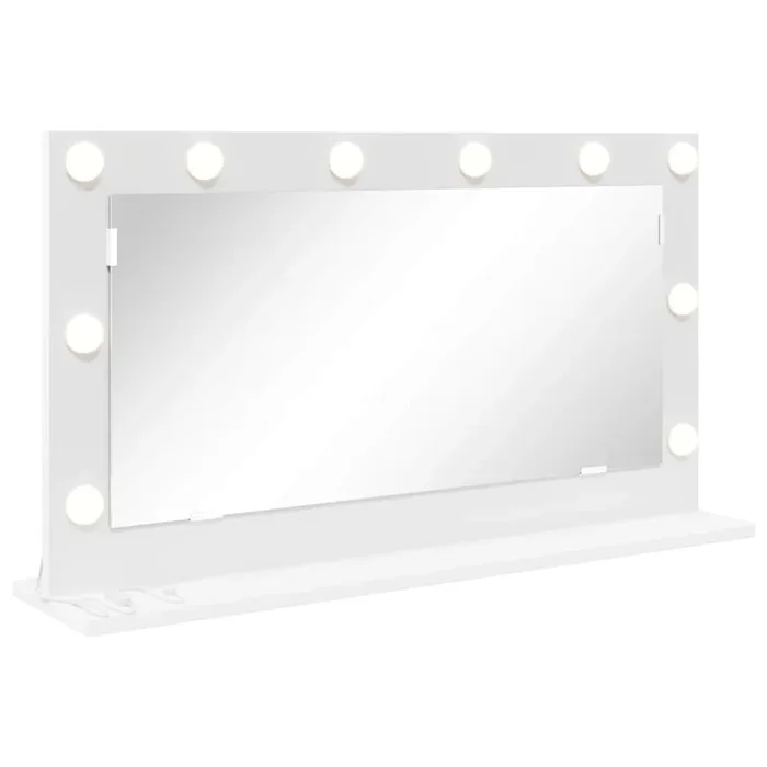vidaXL Espejo de Tocador con luces de tiras LED Blanco 80 x 45 x 18 cm