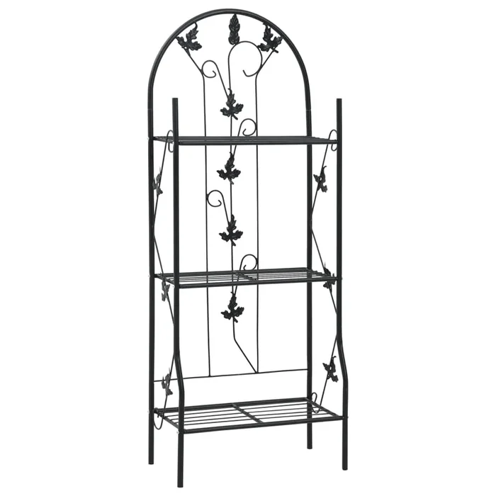 vidaXL Estante para macetas 3 niveles hierro negro 52x28x128 cm