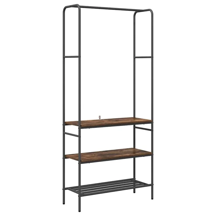 vidaXL Estante para ropa con estantes Roble ahumado 77 x 30 x 171 cm