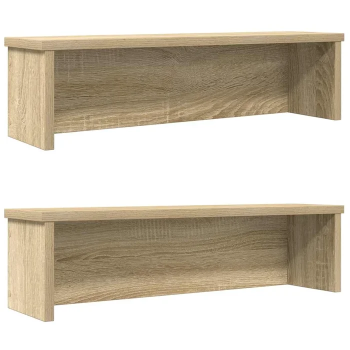 vidaXL Estantes de cocina apilables 2 uds roble sonoma 50x15x16 cm