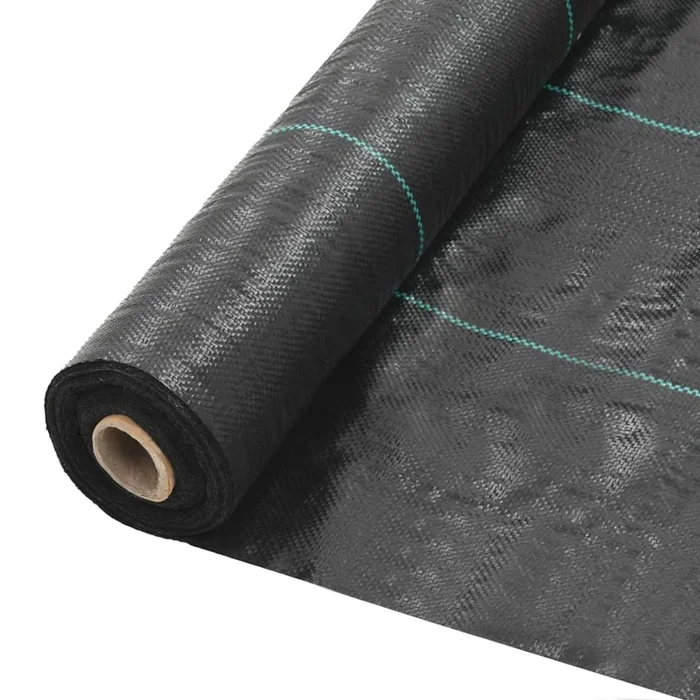 vidaXL Estera de control de malezas y raíces PP 2×50 m negro