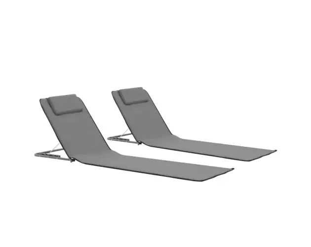 vidaXL estera de playa plegable 2 unidades acero y tela gris | Brico Depôt Artigianale